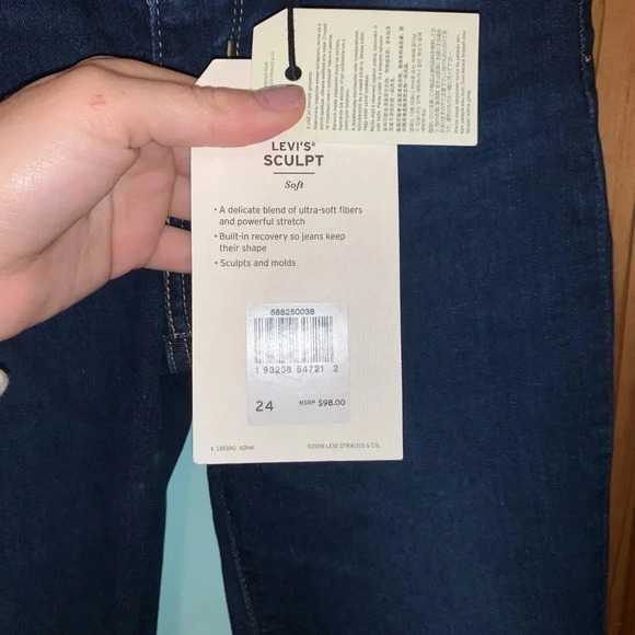 NWT LEVI’S 724 Hi-Rise Straight Cropped Jeans 24 - Picture 5 of 10